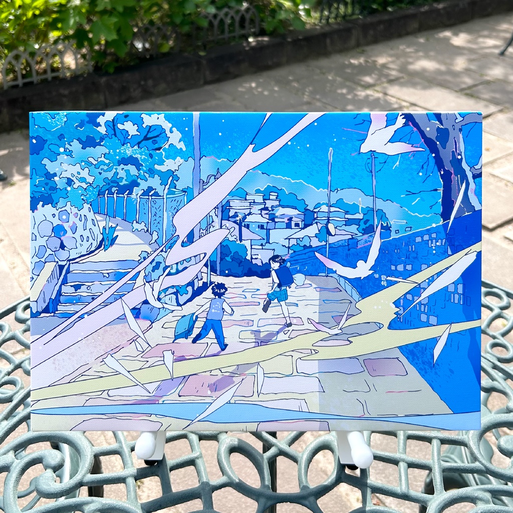 出力作品「うるさいやつら」長崎の風景/ printed canvas [Nagasaki]