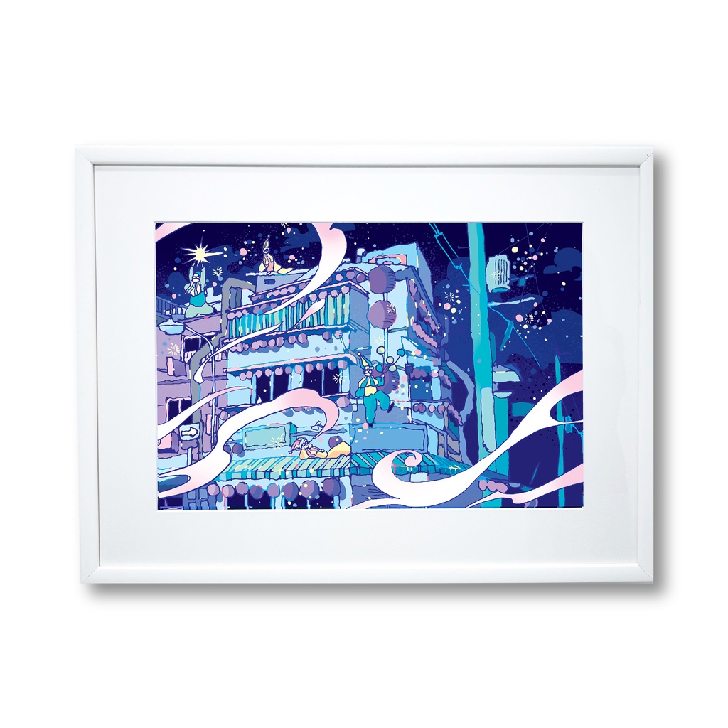 出力作品「人形の夢と目覚め」なんばの風景/ Framed print [Osaka,namba]