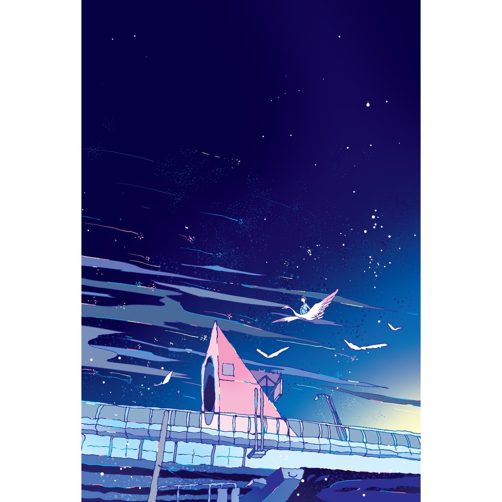 postcard「夜更かし」なんばの風景/Namba
