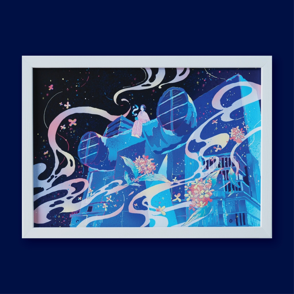 出力作品「秋の香りを聴く」梅田の風景/ Canvas print [Umeda, OSAKA]