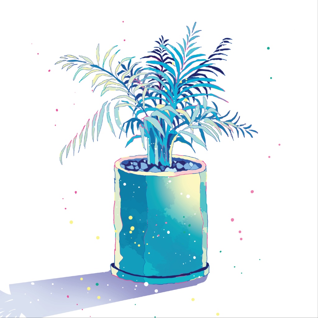 出力作品「areca palm」/ Canvas print