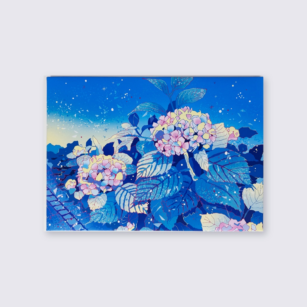 出力作品「夜明けと朝露①」梅田の風景/ Canvas print [Umeda, OSAKA]