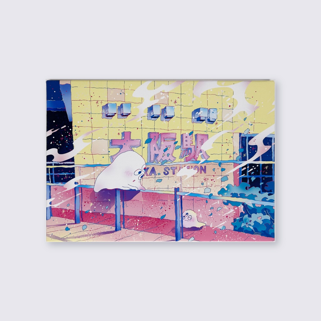 出力作品「かくれんぼ」梅田の風景/ Canvas print [Umeda, OSAKA]