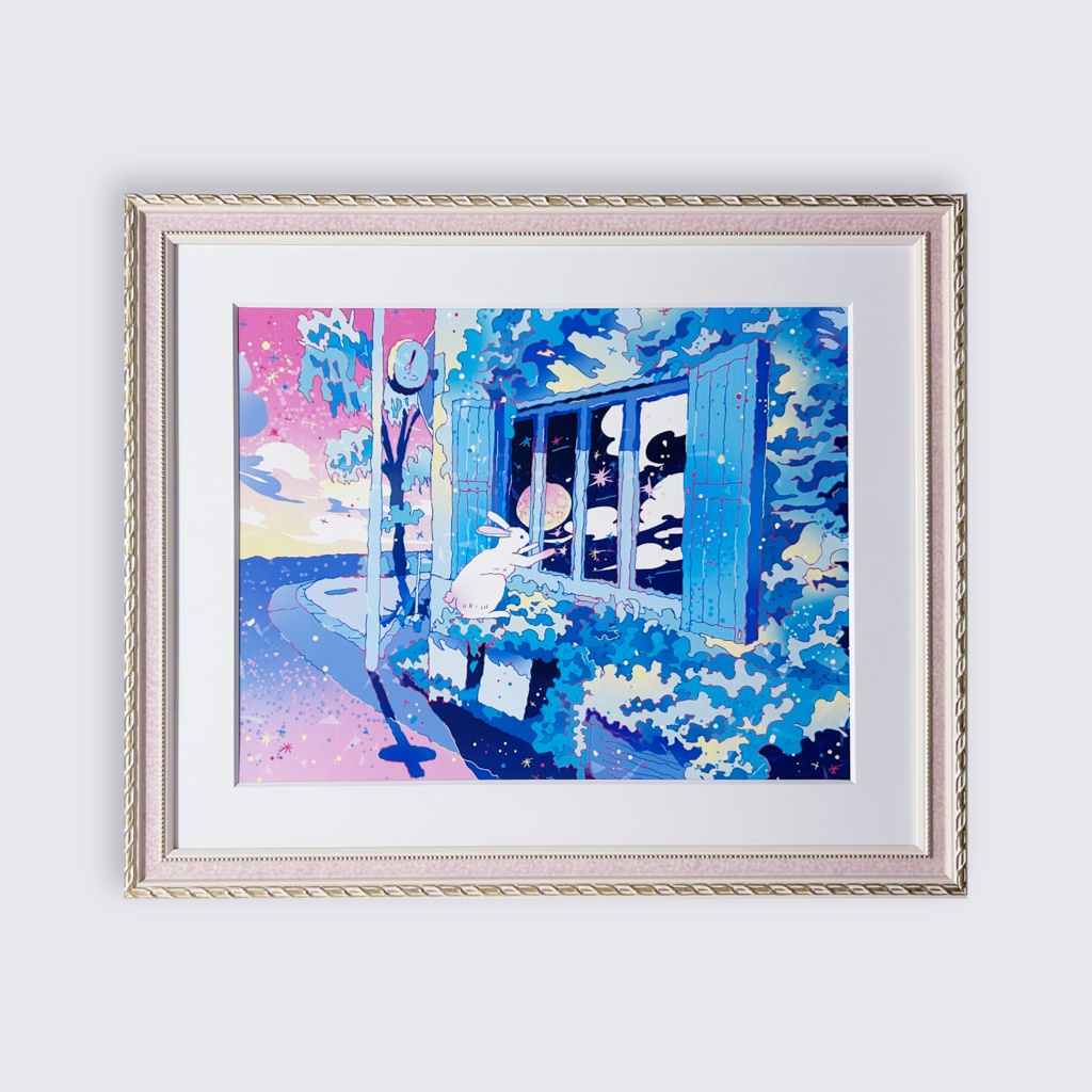 出力作品「お月見」/ Canvas print [Umeda, OSAKA]