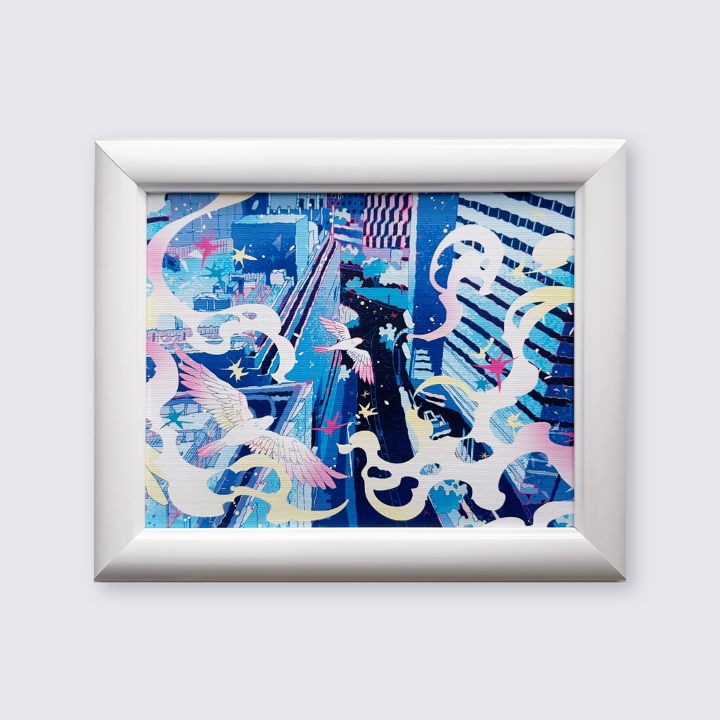 出力作品「旅のとちゅう」/ Canvas print [Umeda, OSAKA]