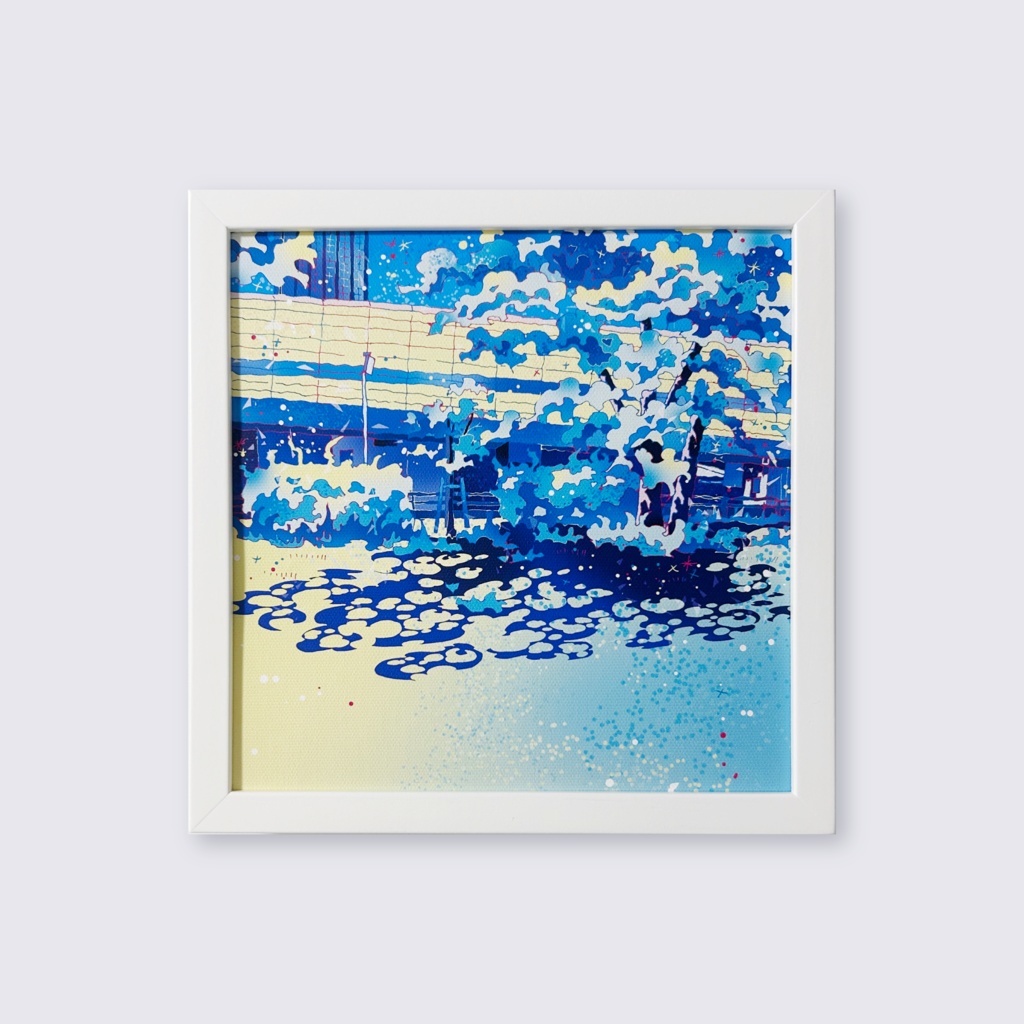 出力作品「まぶしいのか、笑っているのか」梅田の風景/ Canvas print [Umeda, OSAKA]