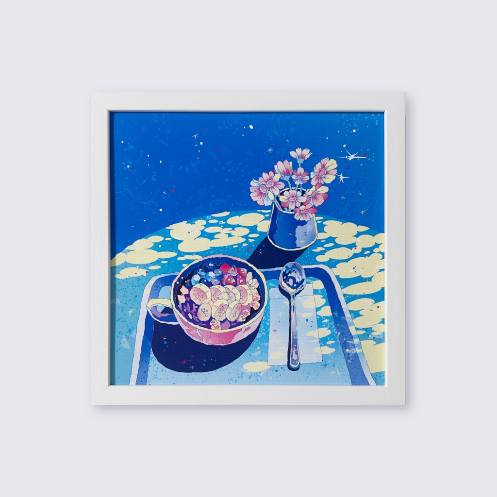 出力作品「友達に、”明日あいてる？”と 誘ってもらったアサイーボウル」梅田の風景/ Canvas print [Umeda, OSAKA]