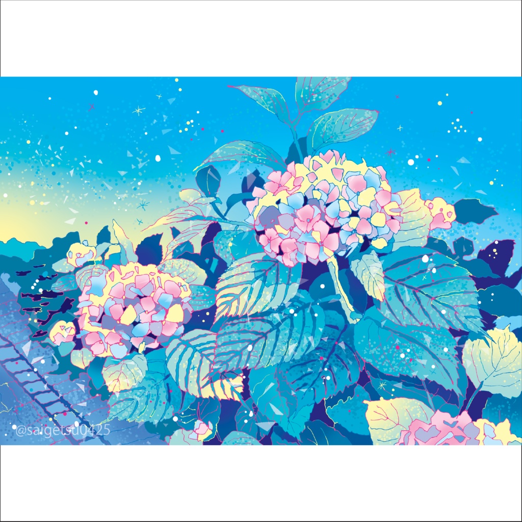 postcard「夜明けと朝露①」梅田の風景/ Umeda, OSAKA