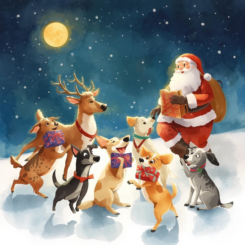 クリスマス 犬クリップアート|背景透過PNG 15点