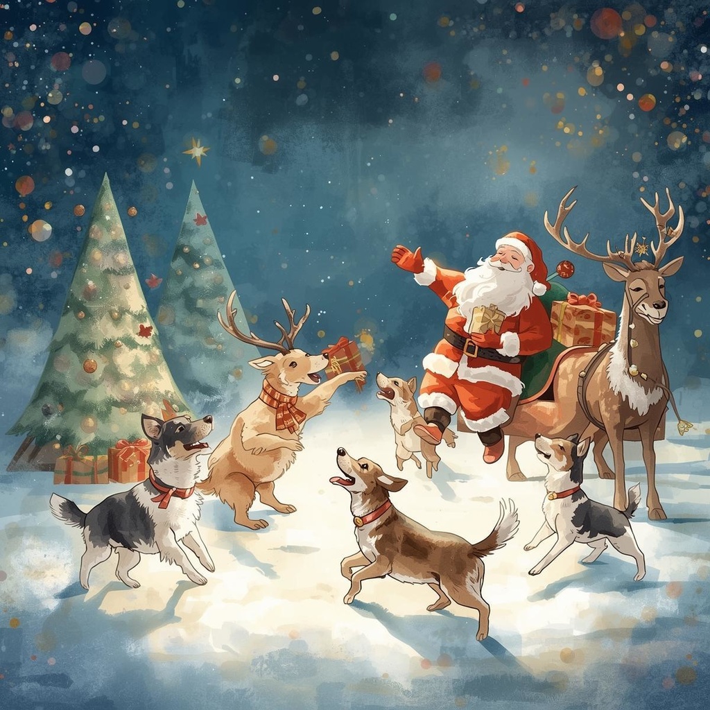 クリスマス 犬クリップアート|背景透過PNG 15点