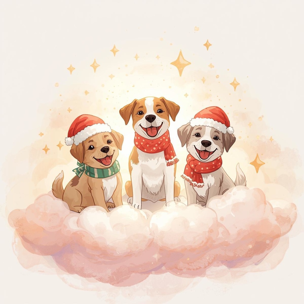 クリスマス 犬クリップアート|背景透過PNG 15点