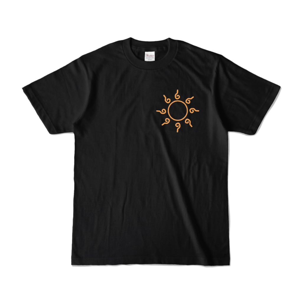 獅子神のオリジナル部屋着：Tシャツ黒・オレンジロゴ