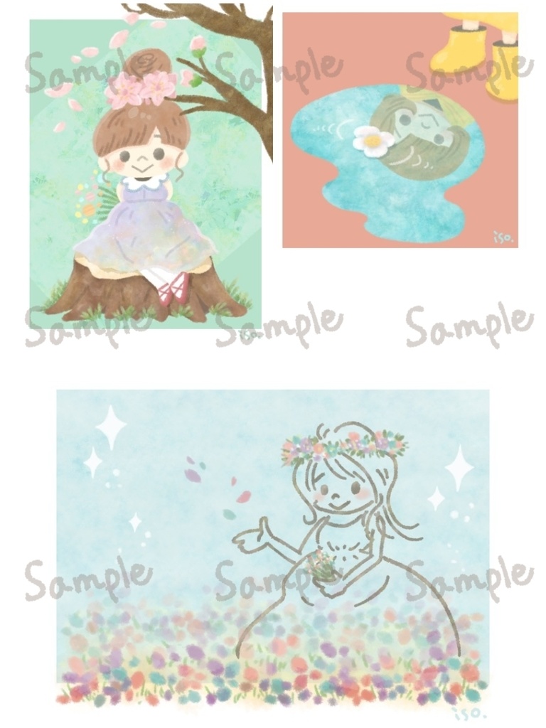 【DL販売】ポストカード3枚セット（flower）