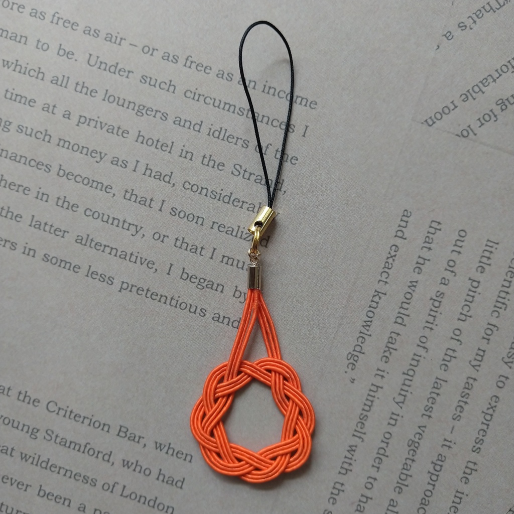 相生結びのストラップ【オレンジ・薄紫】