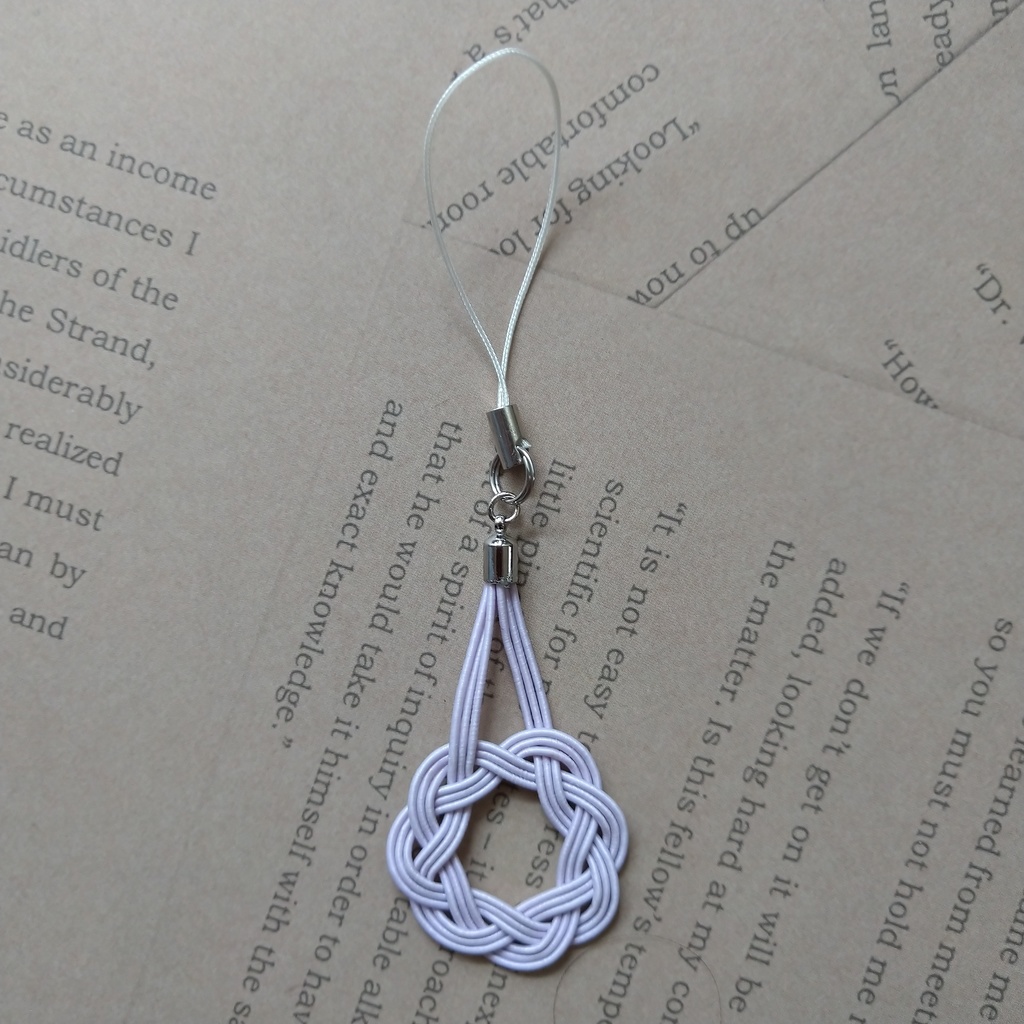 相生結びのストラップ【オレンジ・薄紫】