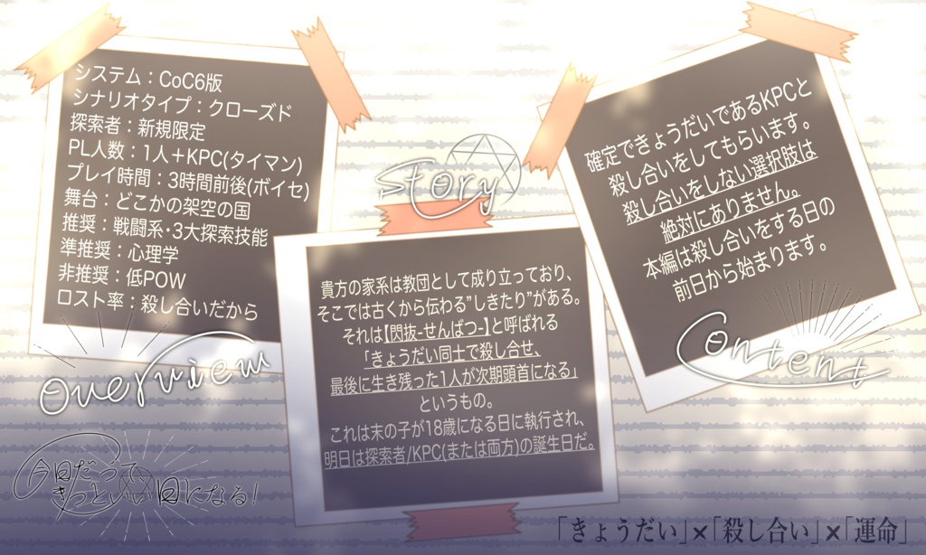 今日だって、きっといい日になる!【クトゥルフ神話TRPG】SPLL:E189784