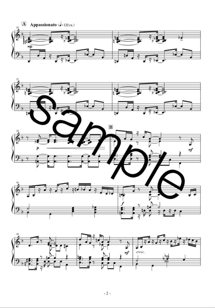 ピアノ楽譜 Vino Scarlatto オリジナル曲 Natsumi Music Score Booth