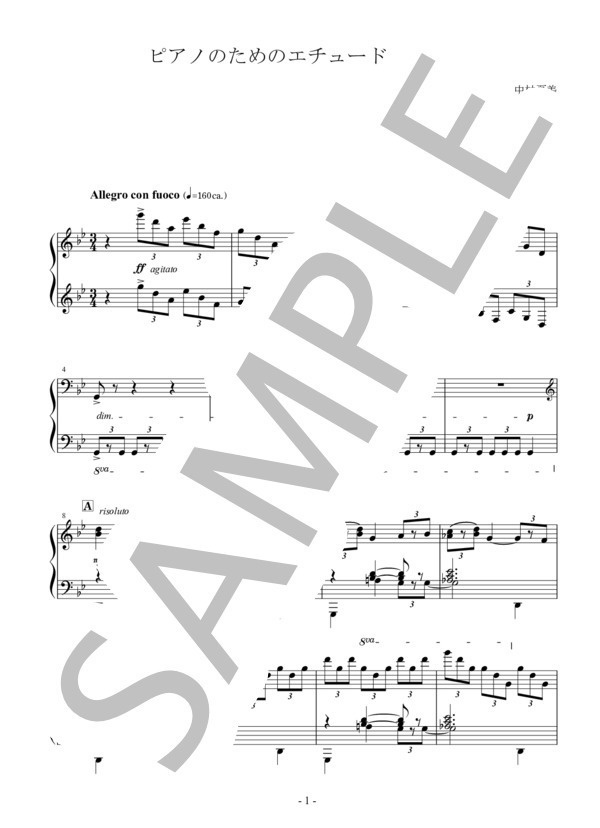 ピアノのためのエチュード「朱雀」