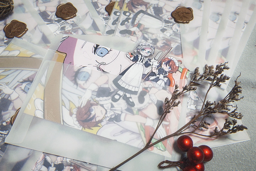 めいどステッカー＆ポストカードセット