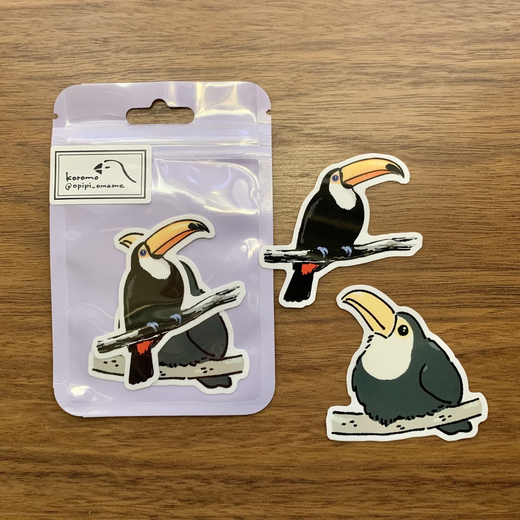 オニオオハシのクリアステッカー