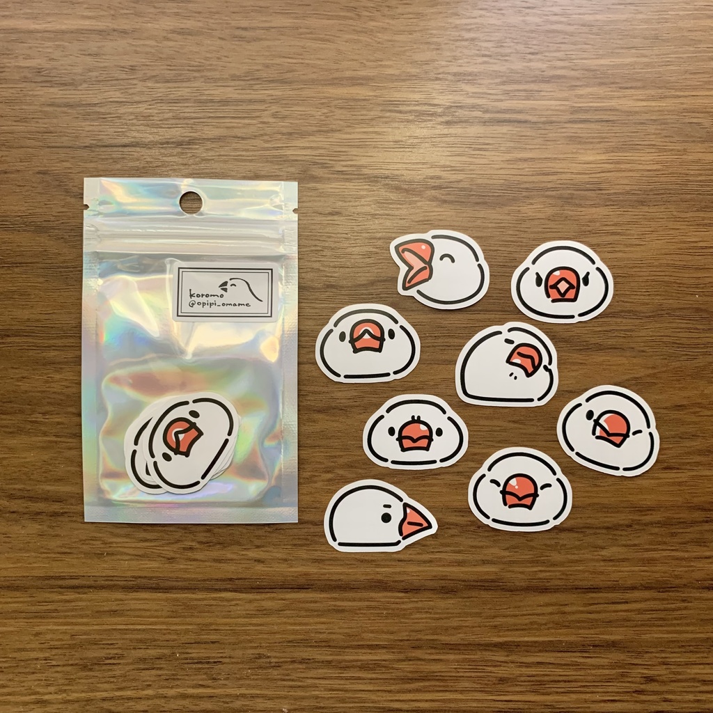 文鳥のお顔シール