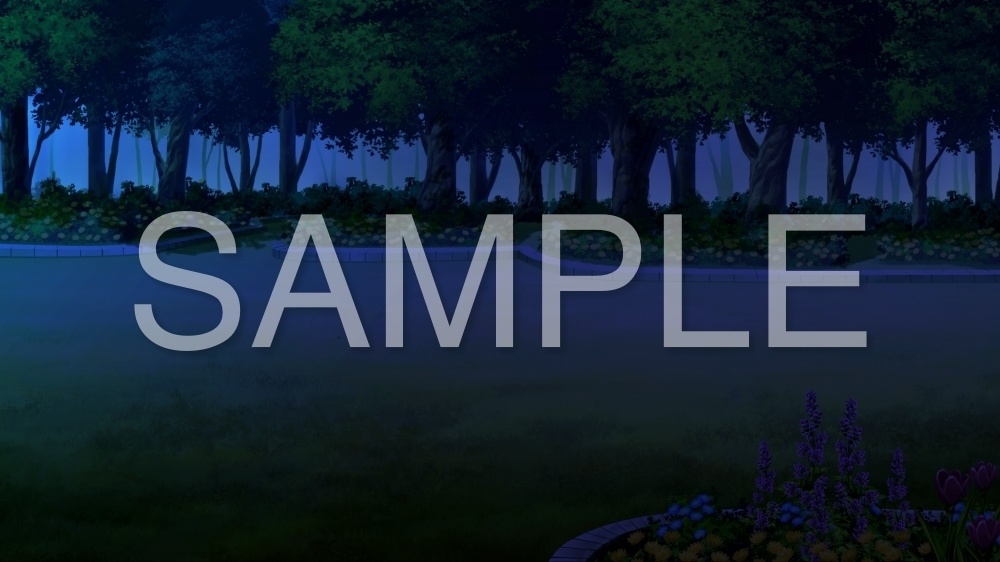 背景素材-公園 庭 夜 (自然編part01+α-130garden002n)