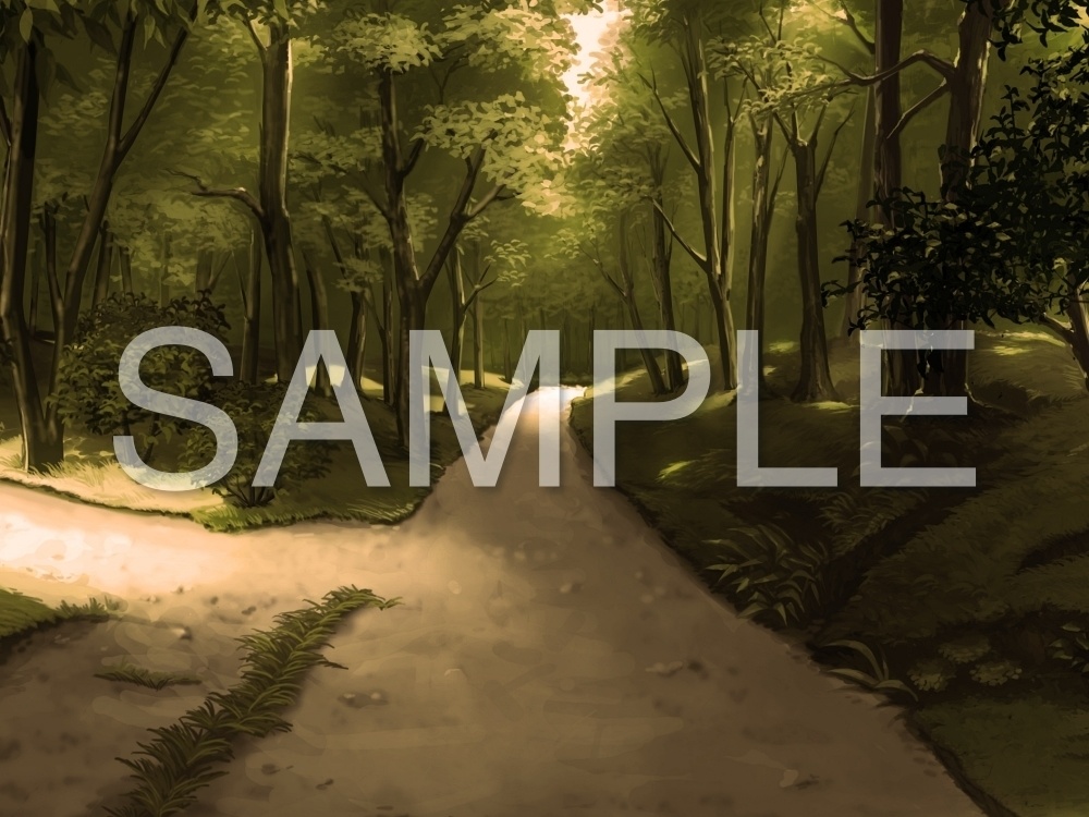 背景素材-自然森林 夕 (自然編part01+α-green003y)