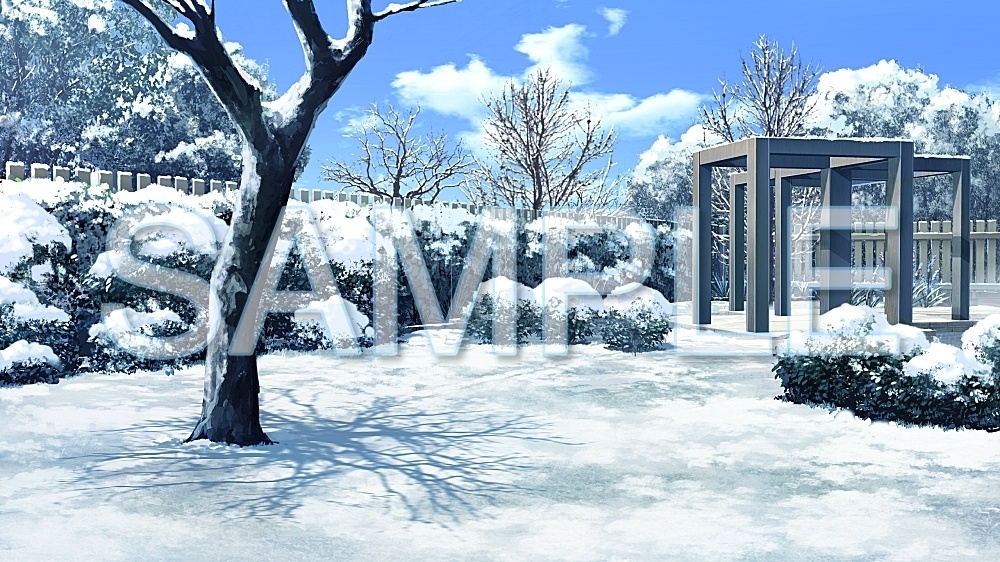 背景素材-自然庭園 雪晴れ (自然編part03-BG21_pl_s3)