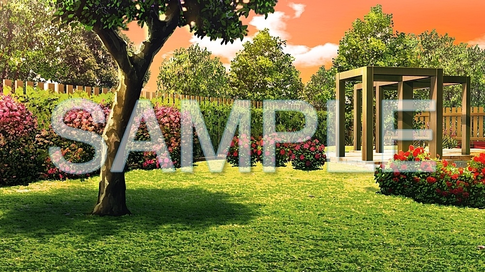 背景素材-自然庭園 夕 (自然編part03-BG21_pl_y)