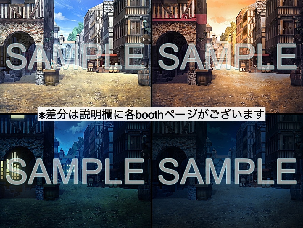 背景素材-RPG・村 夜2 (ファンタジー編part04-011_sb-road_nn)