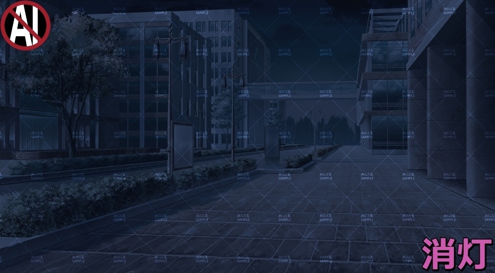 【背景素材】街並み②病院 (日常編part07+α-AChos001)