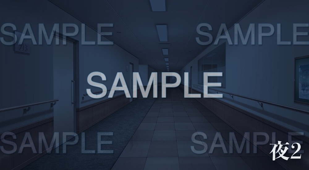 【背景素材】病棟/廊下 (病院編part01-AChos002)