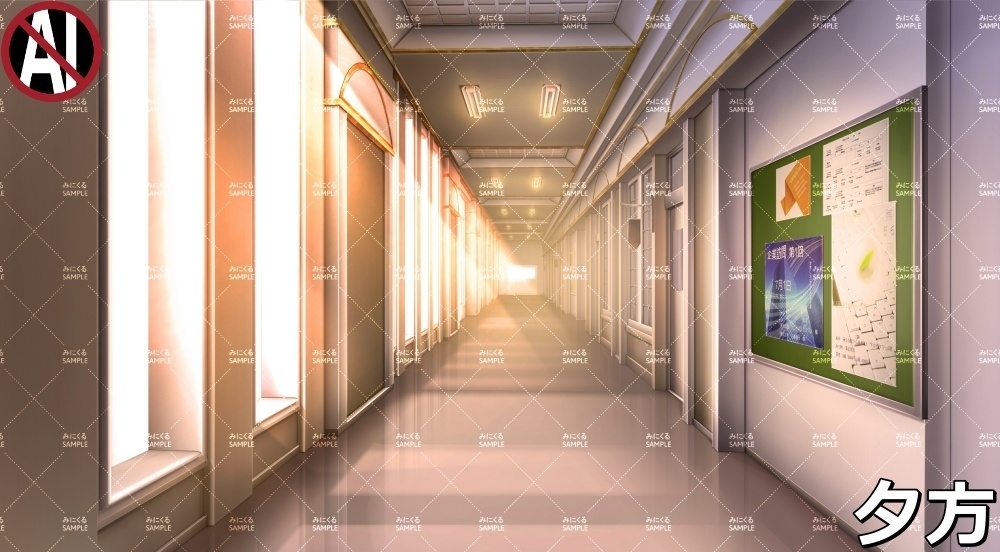 【背景素材】貴族学校の廊下 (学園編part06-ACschool002)