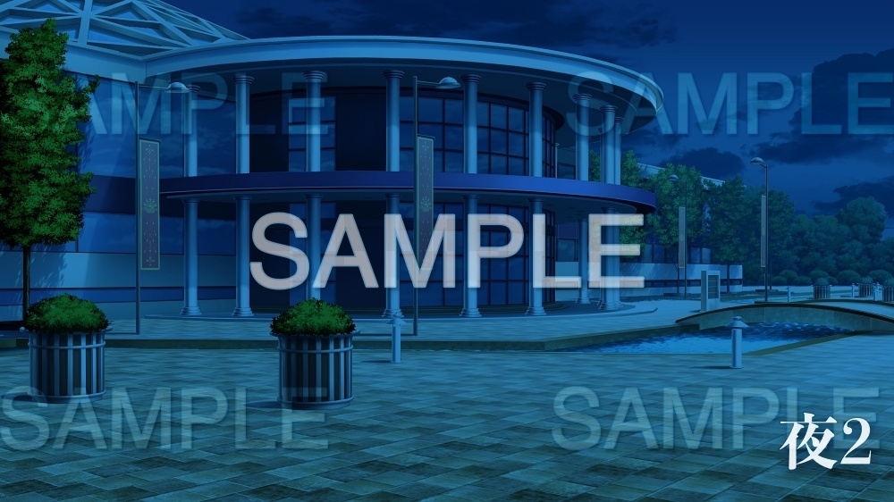 【背景素材】水族館/外観 (レジャー・公共施設編part02-ACamu001)