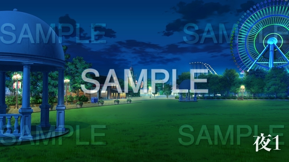 【背景素材】テーマパーク/遊園地 (レジャー・公共施設編part02-ACamu005)
