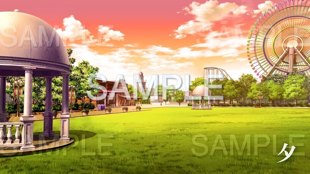 【背景素材】テーマパーク/遊園地 (レジャー・公共施設編part02-ACamu005)