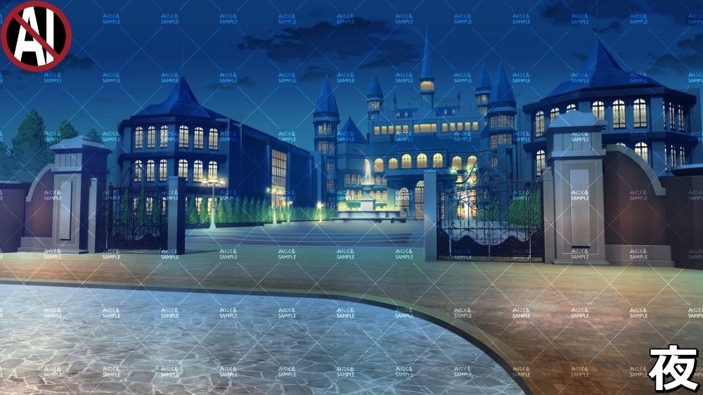 【背景素材】貴族学校の校門 (学園編part06-ACschool005)