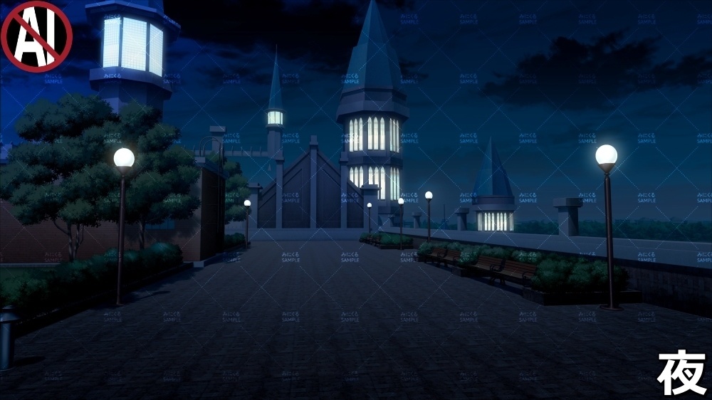 【背景素材】貴族学校の屋上テラス (学園編part06-ACschool006)