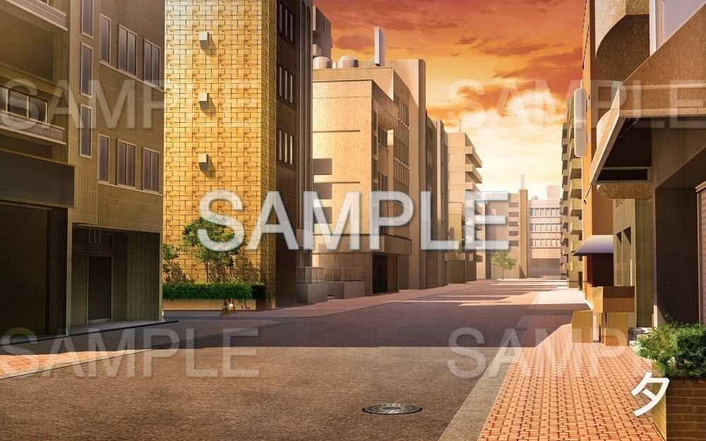 【背景素材】街/道路 (日常編part08-oldcity02)