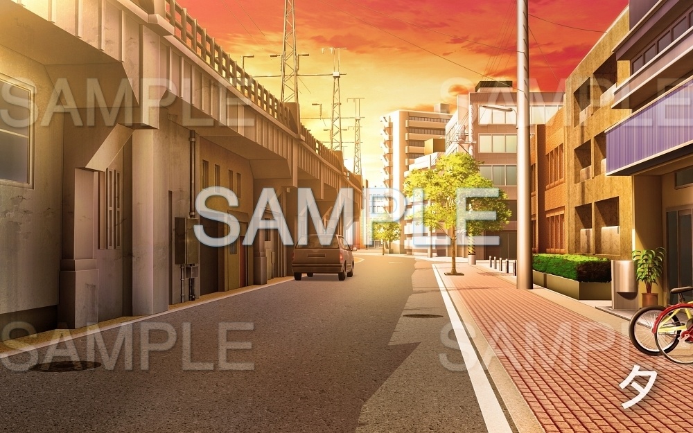 【背景素材】高架下/街 (日常編part08-oldcity03)