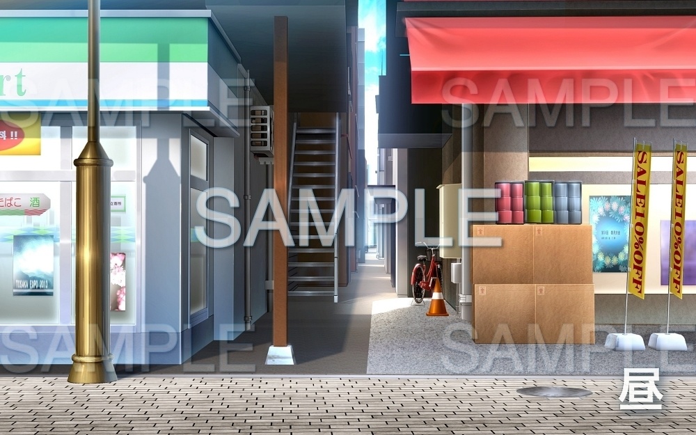 背景素材 路地 コンビニ 日常編part08 Oldcity05 背景専門店みにくる Booth