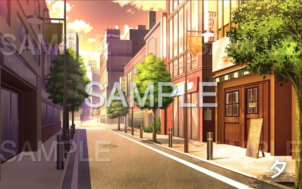 【背景素材】ショップ街/ストリート (日常編part08-oldcity07)