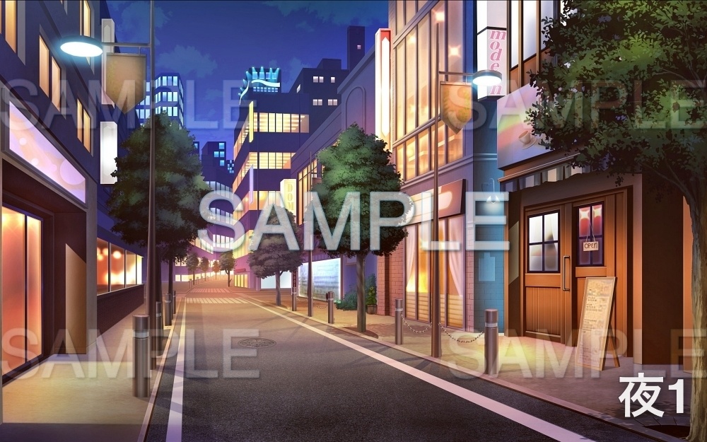 【背景素材】ショップ街/ストリート (日常編part08-oldcity07)