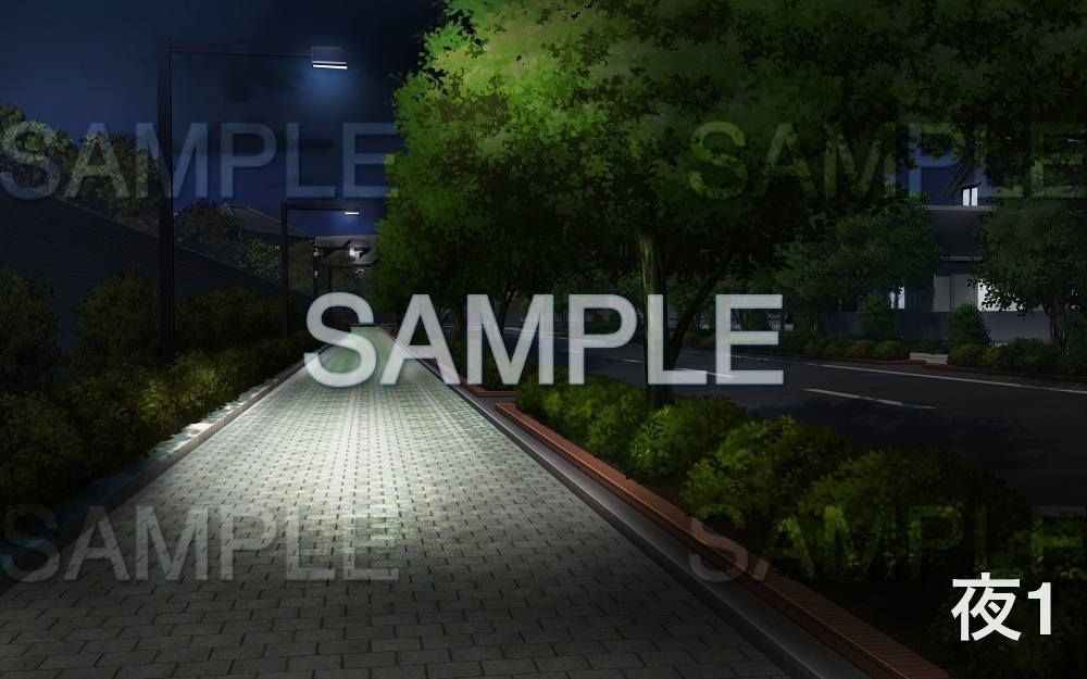 【背景素材】歩道/並木道 (日常編part08-oldroad01)