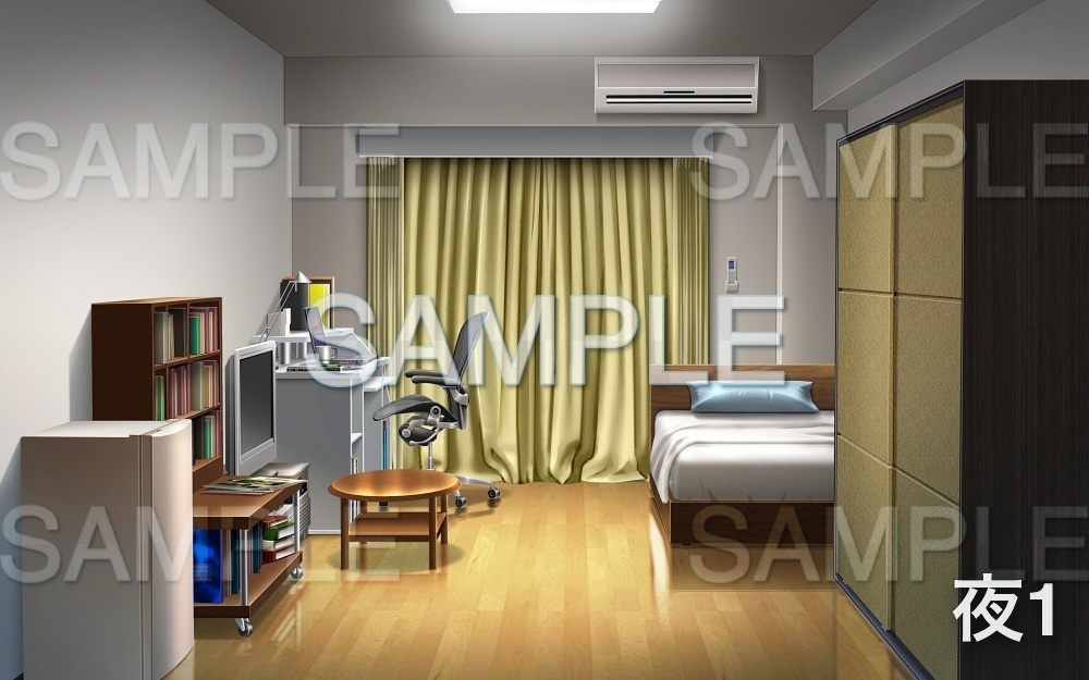 【背景素材】部屋/ワンルーム (寮編part01-oldryoroom01)