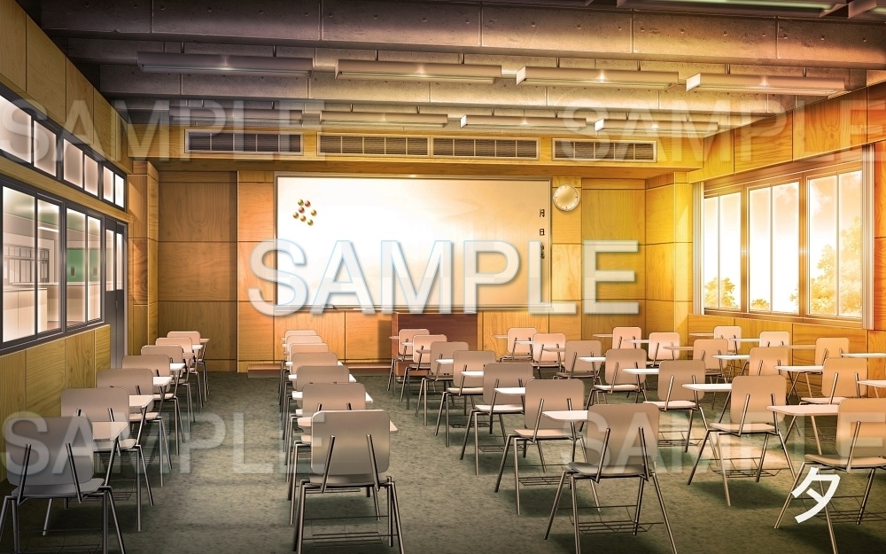 【背景素材】教室/ホワイトボード (学園編part05-oldschoolin02)