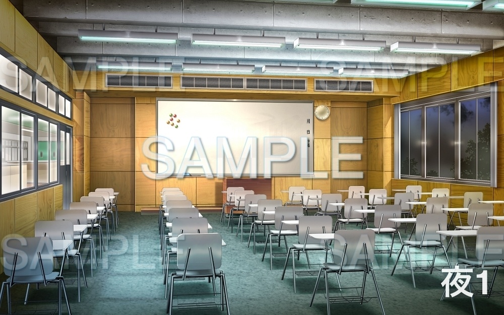【背景素材】教室/ホワイトボード (学園編part05-oldschoolin02)