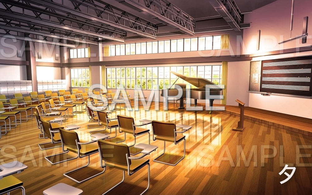 【背景素材】ピアノ/音楽室 (学園編part05-oldschoolin11)