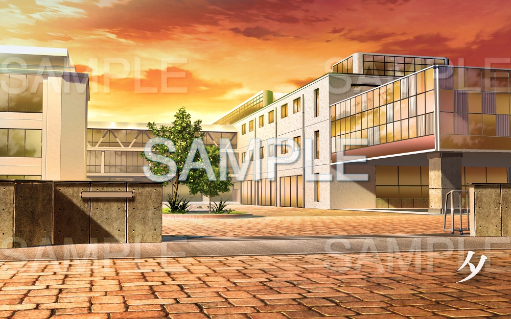 【背景素材】学校/外観/校舎 (学園編part05-oldschoolout01)