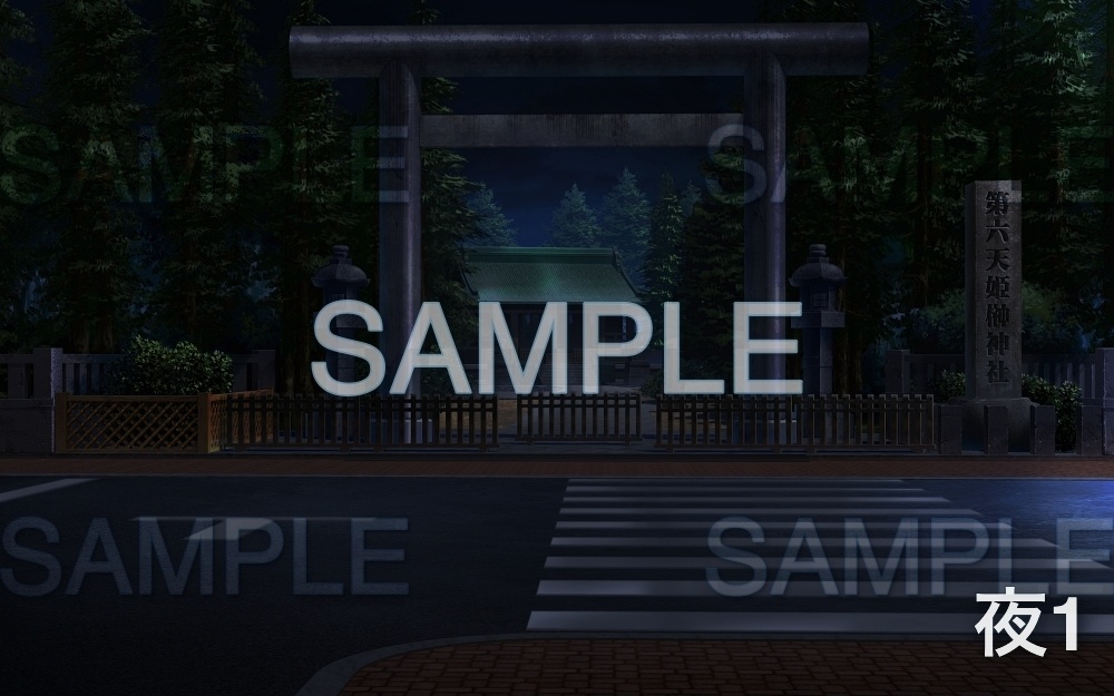 【背景素材】神社前/鳥居(レジャー公共施設編part04-oldzin01)